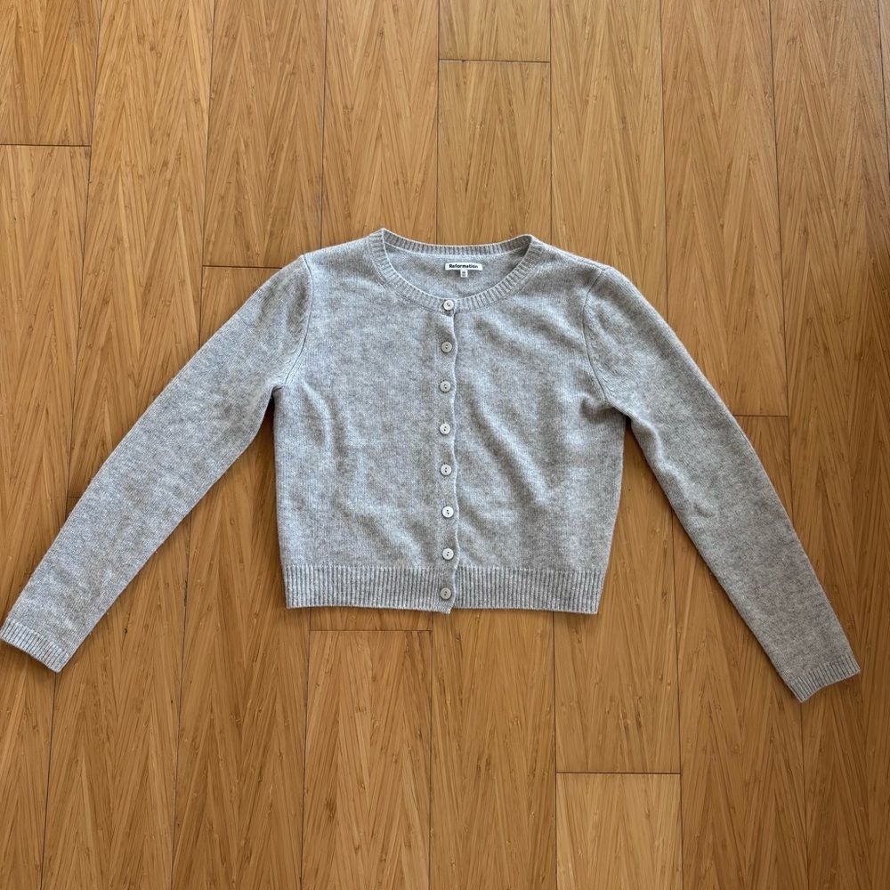 Reformation Clara Cashmere Crew Cardigan